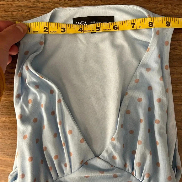 ❤️ Zara Women's Blue and Brown Dress XS - Picture 5 of 10